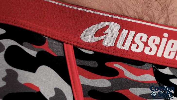 Boxerky AussieBum CottonSoft Camo Red Hipster4
